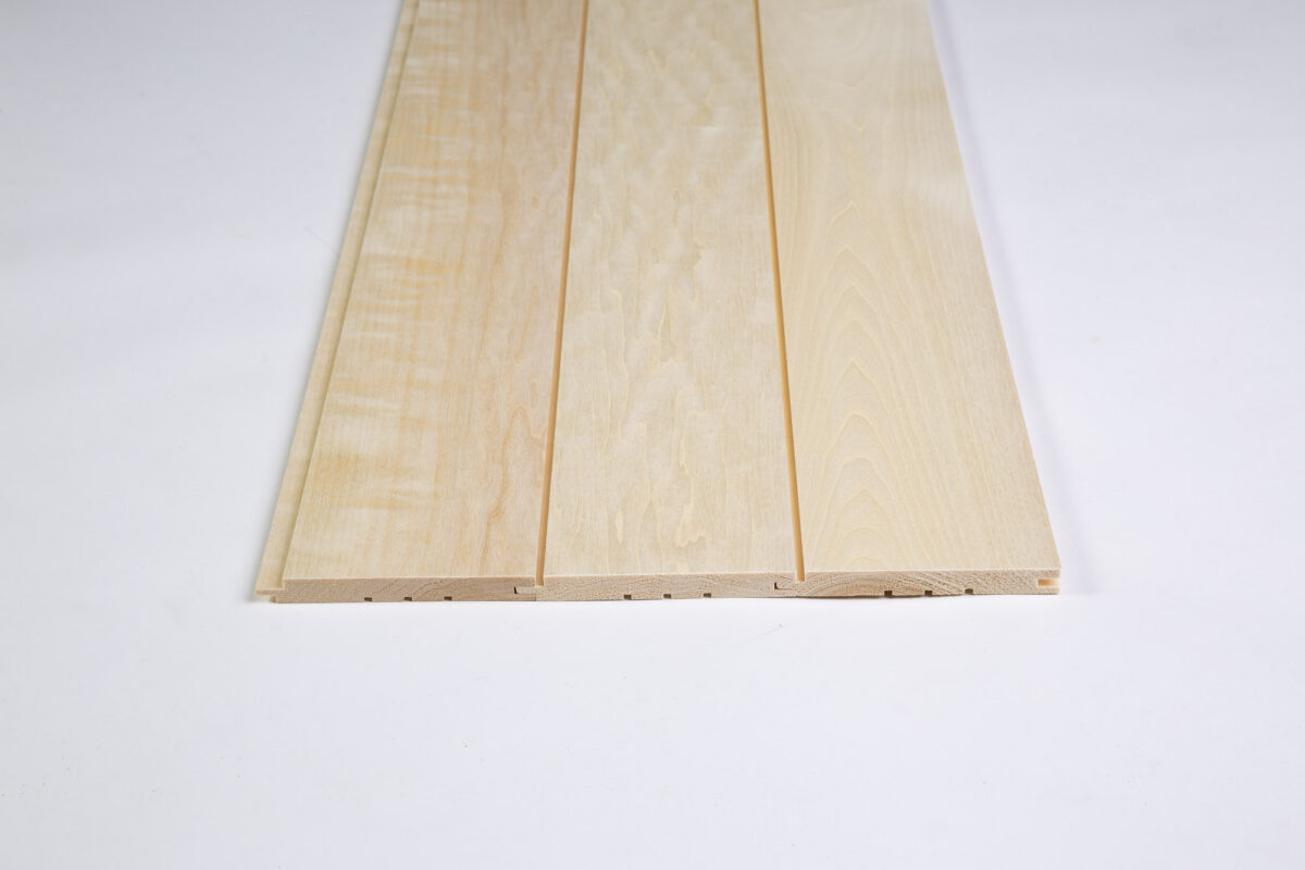 Sauna wall panels, Aspen, STS4, 15×140, A sort - Image 3